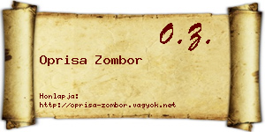 Oprisa Zombor névjegykártya